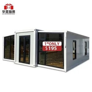 Prefab Modular Shipping Container Apartment House 2-3 Bedrooms 20ft 40ft Expandable Steel Sandwich Panel