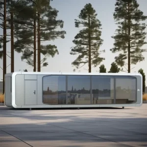 Prefab Prefabricated Modular Mobile Tiny Home Space Cabin Capsule House Steel Glass Container Office Use