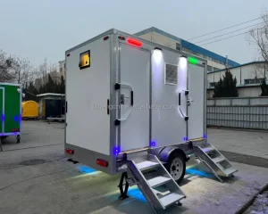 Prefab Studio House Portable Container Toilet Trailer Factory Price 4 Stalls DOT Certified Mobile