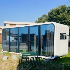 Prefab Tiny Apple Cabin Mobile Home Space Capsule Prefabricated Cabin with Kitchen and Bathroom for Hotels and Container Home