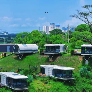 Prefabricated Capsule Hotel Room with Sleeping Apple Pod Cabin Bedroom