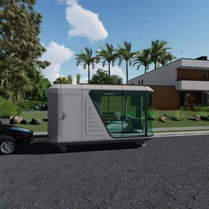 Prefabricated Capsule Luxury Camper Small House Travel Trailer Capsule Cabin Capsule Tiny House