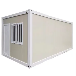 Prefabricated Portable Steel Container Home for Construction Site Office or Supermarket, Flat-Pack
