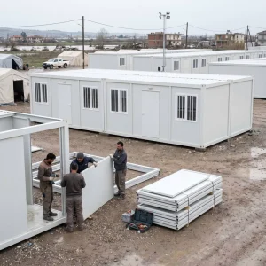 Prefabricated Prefab Container House High Capacity Modular Relief Housing For Government NGO Humanitarian Aid Project