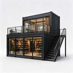Prefabricated Restaurant Store CE 20ft Mobile House Container Coffee Pop up Retail Store