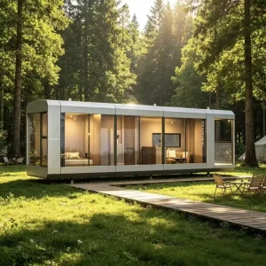 Prefabricated Steel Container House Waterproof Prefabricated House Luxury Villa for Forest Homestay Capsule Unit