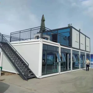 Prefabricated Tiny Portable Cabin Office Steel Frame 20ft 40ft France Cargo Shipping Container House Prefab Home for Sale