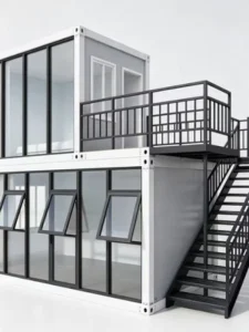 Prefabricated Villa / Holiday Homestay / Office / Coffee Shop House Modular Glass Curtain Wall Detachable Prefab Living Building