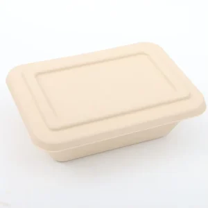 Premium Dual Tier Bamboo Fiber Bento Box BPA Free Bamboo Lid Dishwasher Safe Eco Friendly 1 Compartment Microwavable Leak Lunch