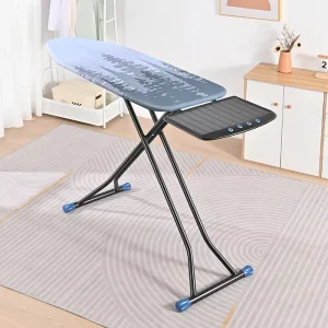 Premium Household Laundry Ironing Board Metal Mesh Top Ironing Board With Silicone Holes to Hang Clothes