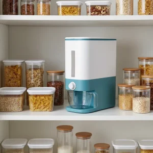 Press Type 12KG PP BPA Free Food Grade Leak Proof Detachable Square Grain Storage Box