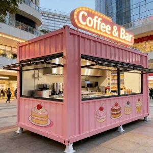 Price Cafe Kiosk Booth Shipping Container Coffee Shop Prefabricated Coffee Cafe Kiosk Container Coffee Bar For Sale