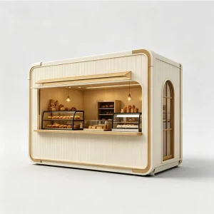 Professional Design Custom Coffee Display Counter Bubble Tea Kiosk Snack Food Mobile Cart for Shopping Mall