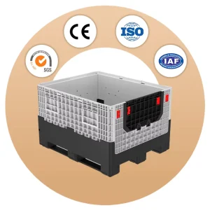 Professional Design Folding Bulk Reusable Shipping Container Plastic Storage Bin Stackable Nestable Plastic Crate for