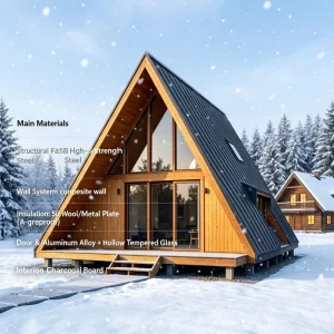 Quick Assembly Folding Container A-Frame House Prefabricated Cabin Modular Triangle Home for Hotel Use 39m