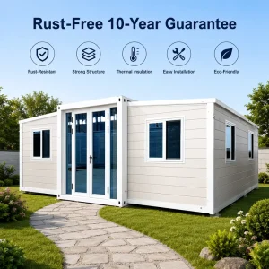 Quick Bolt Connection Tech 2 Person DIY 20ft Expandable Container House with Wide Entrance for Home Office Rental Business