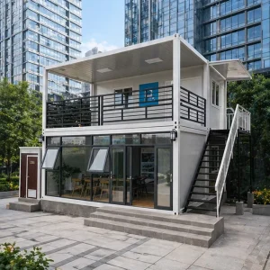 Ready Ship Eco Friendly Prefabricated Modular Container House Double Storey 40 Ft Flat Pack Contemporary Design for Villa Use