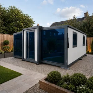 Ready to Move in Expandable Container House UK Garden Gym Studio Annexe Prefab with Bathroom Insulated Modular Building 20ft