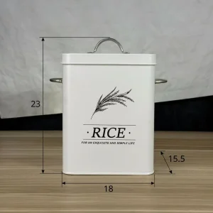 Rectangle Metal Iron Storage Box Airtight Sealed Lid Foldable Modern Kitchen Tea Candy Snack Dry Food Container