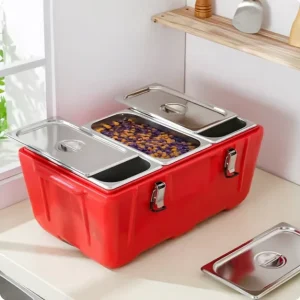 Rectangular Stainless Steel Insulated Food Warmer Box Metal Refrigerated Keep Cool Container for Storage