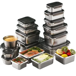 Rectangular Stainless Steel Lunch Box Kids with Sealed Lid Metal Food Storage Container Microwave Safe Large Bento Box