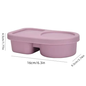 Reusable BPA Free Silicone Microwave Safe Leak Proof Rectangle Food Storage Containers for Condiment Snack