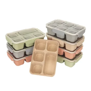 Reusable Leakproof PP Silicone Lunch Box with Compartments for Meal Prep Food Storage 0.8 1.5L Capacity