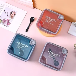 Reusable Square Food Grade Plastic Lunch Box Microwaveable Leakproof Kids School Adult Office Food Container Storage Lunch Box