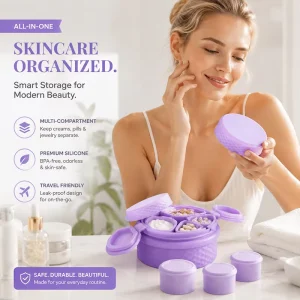 Reusable Travel Cosmetic Containers Silicone Cream Jars with Lid for Filling Travel Accessories OEM ODM Private Label