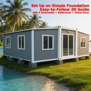 Robust Galvanized Steel Frame Sandwich Panel Modular Prefabricated Container Home for Remote Area Site Office Rental Camping Use