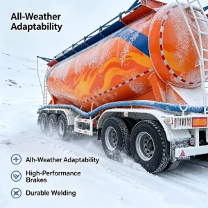 Robust Steel Bulk Cement Tank Semi Trailer 3-Axle Powder Tank with Fast Unloading 30-80T Payload Capacity