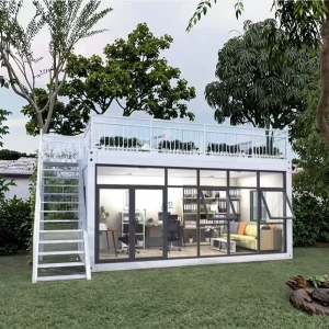 Rock Wool Sandwich Panel Prefab Houses Flat Pack Container House Modern Tiny House Modular Living Office House