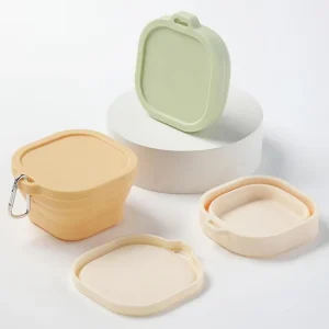 Round Silicone Lunch Box Collapsible Silicone Bowl Airtight Food Storage Container Camping Hiking Travel 400ml