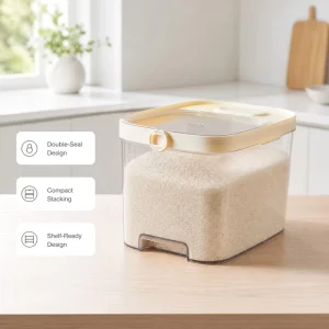 Routine-friendly Enlarged Rice Storage Box Food-Grade Plastic Sealed Container for Household Pantry Use