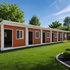 Row Connected Modular Prefabricated Container House Labor Camp Dormitory for Site Accommodation