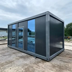 SKYLINE Custom Breathable Glass Curtain Wall Prefab Container House Modular Prefabricated Building Glass Window Container Hall