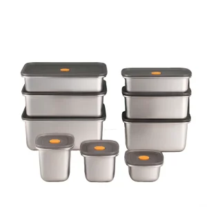 SUS304 Stainless Steel Leakproof Food Storage Container Plastic Lid for Outdoor Picnic Fridge Storage Induction Lunch Boxes