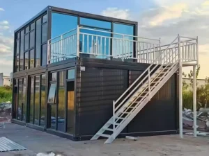 Sandwich Panel Curtain Wall Container Typhoon Resistant Safe Camping House by Sea Gray Breathable Customized Size