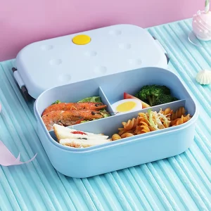 School Kids Food Storage Lunch Box Microwaveable 3 Compartment Bento Box Cute Style Plastic Containers PP Food Grade