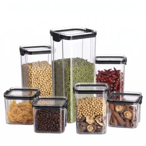 Sealed Plastic Grain Storage Jars, Large, Moisture-Proof