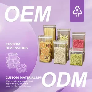 Sealed Plastic Storage Jar Box, Square, Divided, Stackable, 5L, for Grains and Snacks