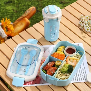 Sealed Plastic Student Lunch Box Microwave Safe Bento Box Portable Compartmentalized Salad Container 501 800ML Commuting