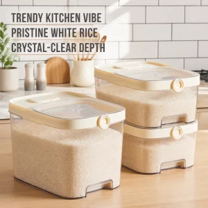Seed-safe Plastic Rice Storage Tank Enlarged 5L Capacity Moisture-Proof Sealed Grain Container