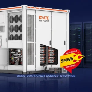 Server Farm 5MWh LiFePO4 Battery Storage Container Liquid Cooling BESS Energy Storage System with PCS BMS EMS for Grid Outage