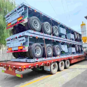 Shipping 40 Feet Container Transport Flat Bed Trailer 3 4 Axle Flatbed Semi Trailer Price
