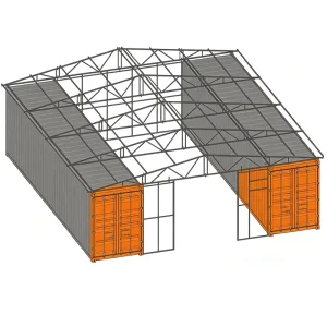 Shipping Container Canopy Shelter Roof Kit 40FT Steel Frame Container Canopy Cover for Warehouse Farm Equipment Parking