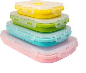 Silicone Folding Lunch Boxs Cooking Tools Food Storage Container Set for Storage Durable Portable