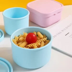 Silicone Food Container Bento 250Ml 600Ml BPA Free Leak Proof Microwave Safe Reusable With Lid for Kitchen Meal Prep Lunch Box