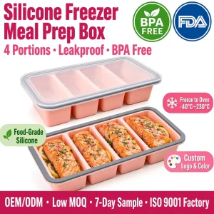 Silicone Lattice Lunch Box Food Freezer Storage Container Fresh Keeping Lid Kitchen Meal Prep Reusable BPA Free