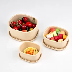 Silicone Lunch Box Bento With Lid Food Storage Container Set Nesting Leakproof Microwave Safe
